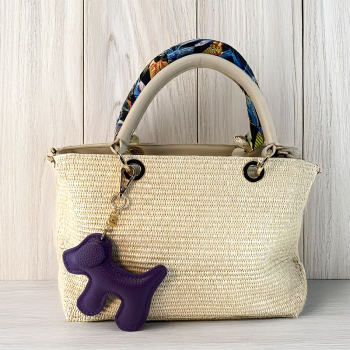 Trixi Gronau Bag Charm Taschenanhaenger Doggy xl Leder violettstyle